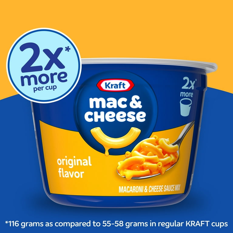 Kraft, Mac and Cheese, 2 Big Cups, Original Flavor - Walmart.com