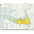 thumbnail image 2 of NOAA Historical Map and Chart Collection 18x15 White Modern Wood Framed Museum Art Print Titled - Nautical Chart - Nantucket Island ca. 1975, 2 of 4