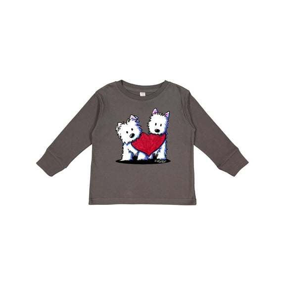 Inktastic Valentine Westie Duo Boys or Girls Long Sleeve Toddler T-Shirt