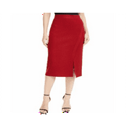 Anne Klein Side Slit MIDI Skirt Red Size Medium