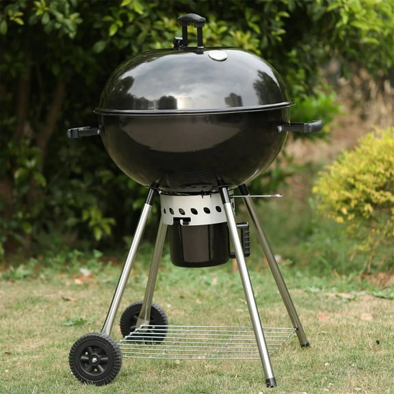 Summit Living 22" Charcoal Kettle Grill, Built-in Lid Thermometer