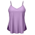 thumbnail image 4 of Timegard Camisole Tops for Women Plus Size V Neck Tanks Adjustable Spaghetti Strap Side Split Fitting Sleeveless Tunic Tops, 4 of 7