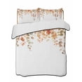 thumbnail image 2 of Quilts Full Size, Orange Botanical Soft Comforter Bedding Set for Bed, Watercolor Leaf Fall Thanksgiving Lightweight Quilted Bedspread with Pillow Cover(2 Pieces) for All Season, 78x90 Inch, 2 of 6