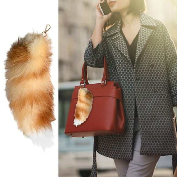 WIFKLSIIPG 3D Cute Tail Keychain Pendant Women Key Ring Holder Pompoms Key Chains Fashionable Hairy Tail Animal Tail Keychain Tails for Handbag Accessory