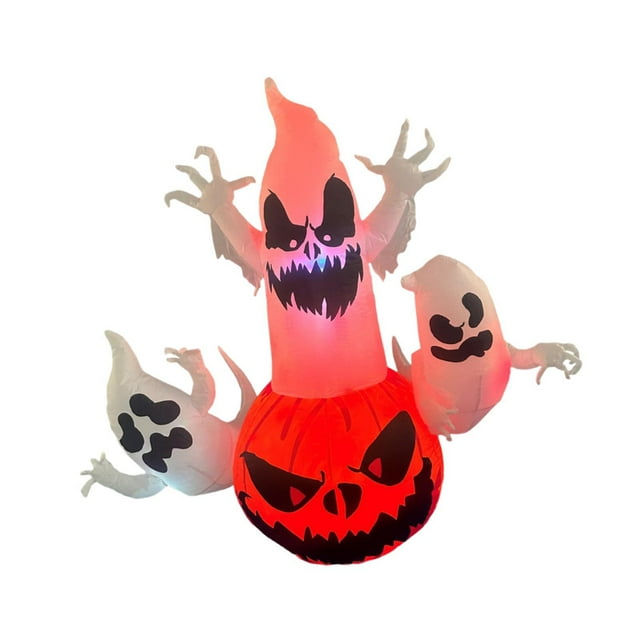 Calabaza inflable perfecl para decoración de exteriores de Halloween con luces LED Jardín interior Césped Patio Jardín Iluminado