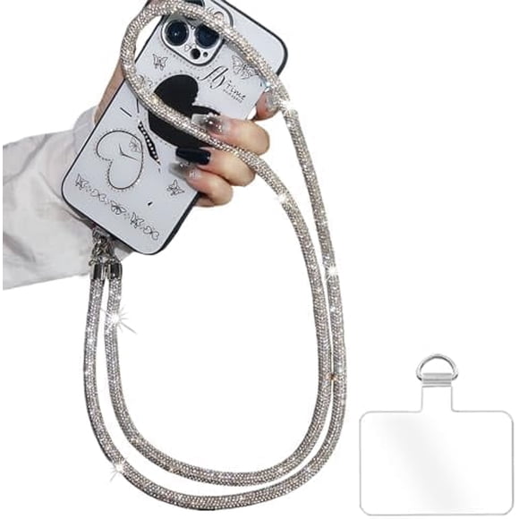 KOMI Phone Crossbody Lanyard, 120cm Acrylic Beads Phone Strap with Tether Tab,Universal Cell Phone Chain for Most Phones Bag Purse