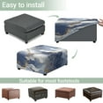 thumbnail image 5 of Xoenoiee Blue Golden Marble Print Ottoman Cover Square, Stretch Square Ottoman Covers Slipcover, Soft Jacquard Cover for Storage Stool, Footstool Protection for Living Room, S, 5 of 7