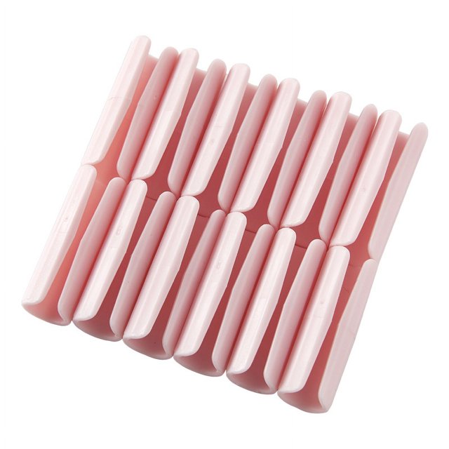 12PCS Clips para Sábanas Abrazadera de Plástico Antideslizante Edredón Cama Clipper Cubierta Pinzas Sujetadores Soporte de Colchón para Sábanas Hogar ROSA ER