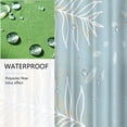 thumbnail image 3 of Blue Shower Curtain Elegant Chic Gold Tropical Botanical Foliages Bathroom Shower Curtain Fabric Bathtub Curtain, 3 of 5