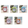 thumbnail image 2 of Reloj despertador con campana de Metal de 3 pulgadas, 2 uds., con luz nocturna, reloj de moda para mesita de noche para estudiantes (rosa), 2 of 5