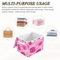 thumbnail image 7 of Storage Box With Lid 16.5x12.6x11.8In Lidded Home Storage Bins Foldable Stacked Household Storage Box Soft Pink Background Floral, 7 of 7