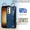 thumbnail image 4 of Allytech Wallet Case for Samsung Galaxy S23, [Card Slot] [Ring Buckle] [Adjustable Wristband with Snap Buckles] Premium PU Leather Kickstand Shockproof Case Cover for Women Men - Blue, 4 of 10