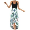 thumbnail image 1 of Jupes pour Femmes Mode Décontractée Col en V Sans Manches Bretelles Dos Nu Robe Imprimée Aguichant, 1 of 6
