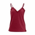 thumbnail image 6 of Bmisegm Women Fashion Sexy V Neck Lace Solid Color Small Vest Top Women's Vests Red XXL, 6 of 7