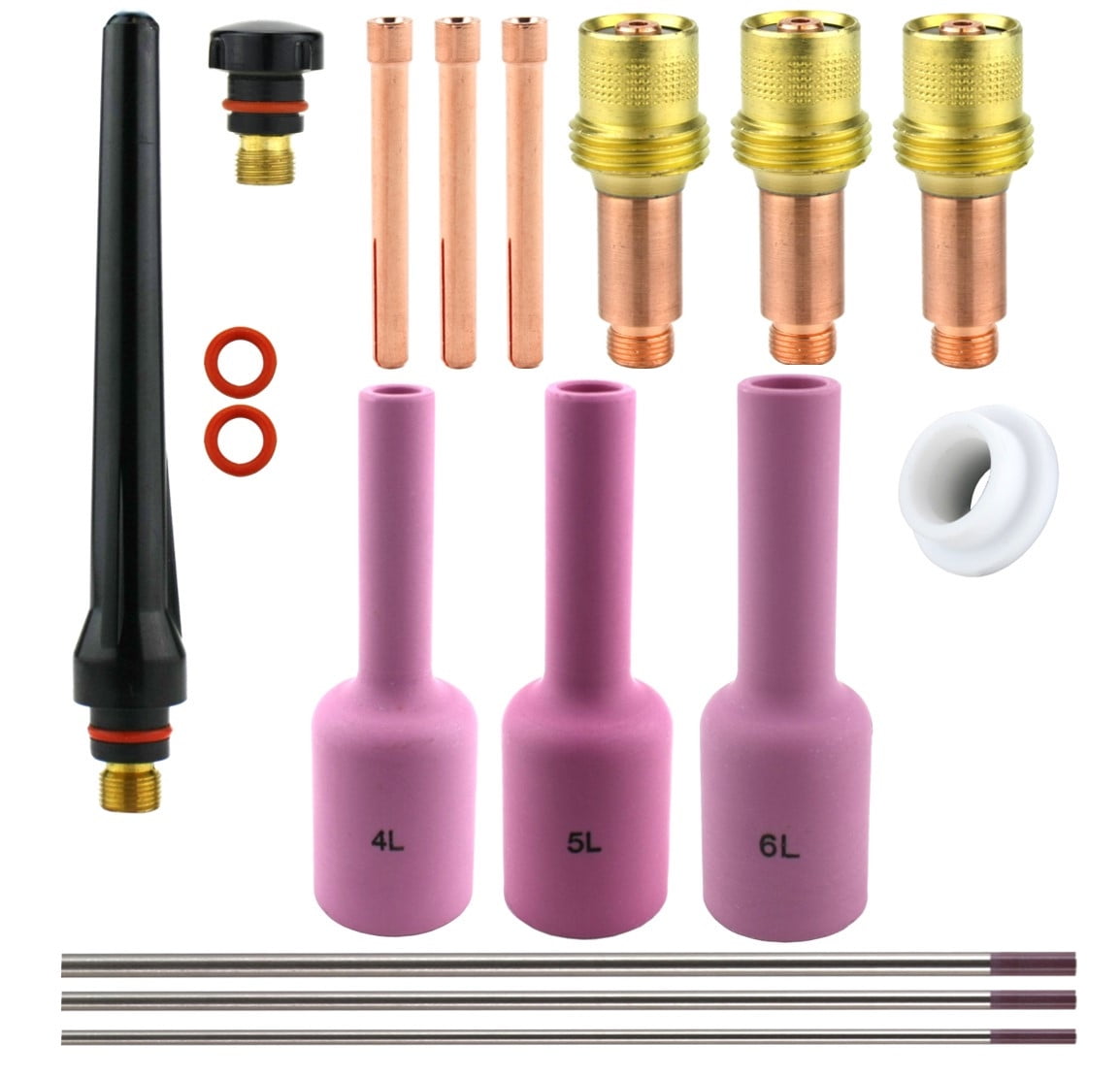 40PCS Nozzle Gas Lens Collet Consumables Kit WP17/18/26 TIG Welding Torch 