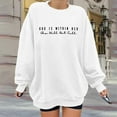 thumbnail image 2 of WENWU Women Sweatshirt Womens Long Sleeve Sweatshirt Women Pullover White Crewneck Women Fall Sweatshirts Women Clothes, 2 of 6