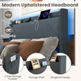 thumbnail image 6 of Gymax Full Size Bed Frame w/LED Lights Charging Station 2 Storage Pockets & 4 Drawers, 6 of 10