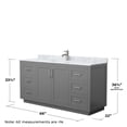 thumbnail image 6 of Wyndham Collection Miranda 66" Metal Single Bathroom Vanity in Gray/Nickel, 6 of 7