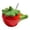 Red, variant on zhonghuaying Strawberry Shaped Ceramic Seasoning Holder Fruit Themed Condiment Jar with Matching Metal Spoon for Kitchen Counter Cooking Prep Organizer Pink