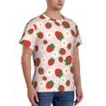 thumbnail image 2 of Bixox Men's Strawberry Floral Printed Short Sleeve Skinny Athletic T-Shirt, 2 of 6