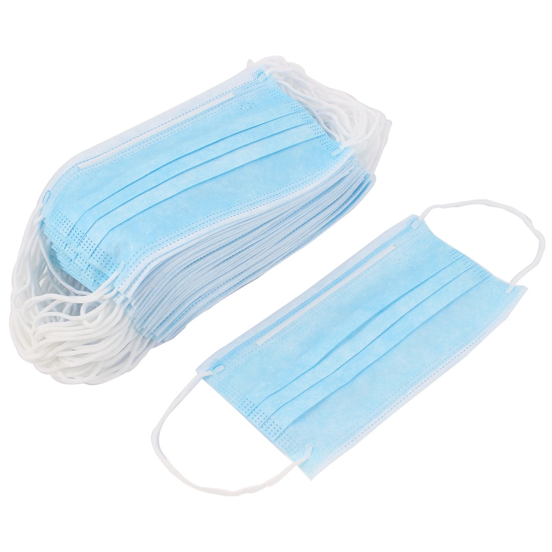 Unique Bargains 50pcs Blue Disposable Respirator Procedure Dust Filter Mouth Cover Face Mask by