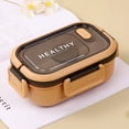 thumbnail image 6 of Btomtd Portable Plastic Bento Box with Partition Integrated Offering Light Food Lunch Box for Multi Functional Meal Use, Brown, 6 of 6