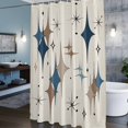 thumbnail image 6 of Colorful Stars Shower Curtain, Vintage Blue Khaki Brown Star Shiny Diamonds Linen Texture Waterproof Shower Curtain Set with 12 Hooks Lightweight Bath Curtains Fabric Bathroom Decor 72x84 Inches, 6 of 9