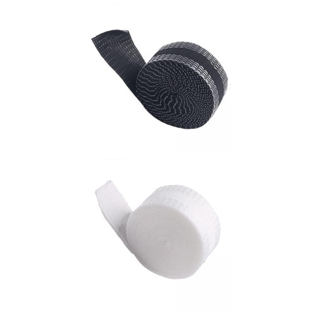 2 piezas de cinta de dobladillo de poliéster para pantalones, cinta de acortamiento, cinta de tela de 1 pulgada x 5,, cinta de dobladillo para planchar para ropa, En blanco y negro Sunnimix Hierro en cintas de dobladillo