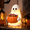 #3Light Up Ghost Pumpkin Candy Bowl, variant on Light Up Ghost Pumpkin Candy Bowl, LED Glowing Ghost with Detachable Pumpkin Treat Bowl, Halloween Porch Yard Entryway Party Decor