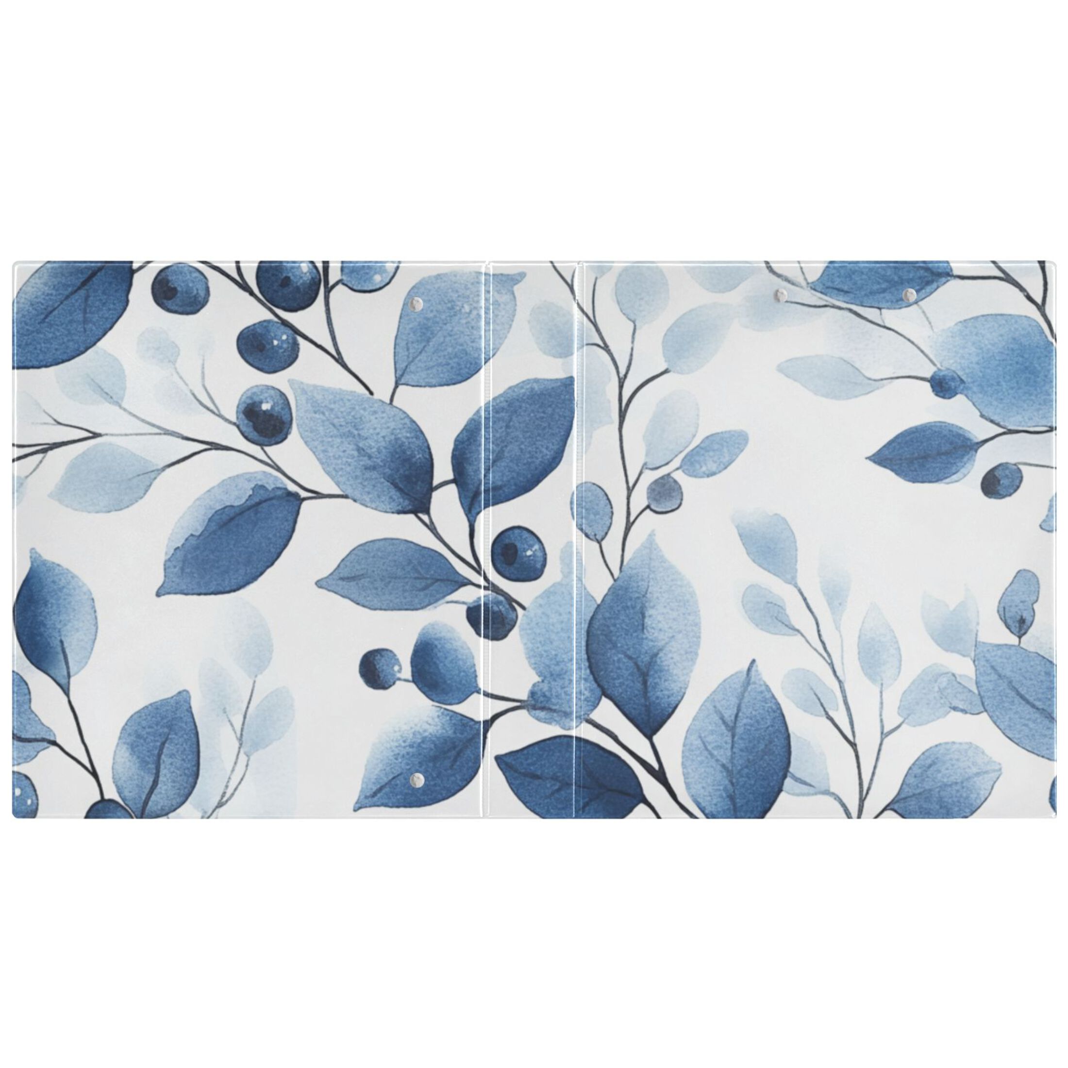 Blueberries and Leaves 3 Ring Binders 1.5 inch Hardcover File Folders with Interior Pockets A4 Size Organizer for School Office Hospital
