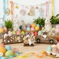 thumbnail image 5 of Virelaxpo 6-Piece Wooden Easter Happy Bunny Table Decor, Festive Desktop Ornaments for Seasonal Home Decoration, Cute Wooden Figurines for Holiday Display, 5 of 6