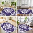 thumbnail image 4 of Area Rugs 5'x7', Purple Boho Carpet Runner Indoor Outdoor Rugs Home Decor Aesthetic, Vintage Classic Bohemia Flower Textured Non Slip Mats Washable Accent Rug for Living Room Bedroom, 4 of 8