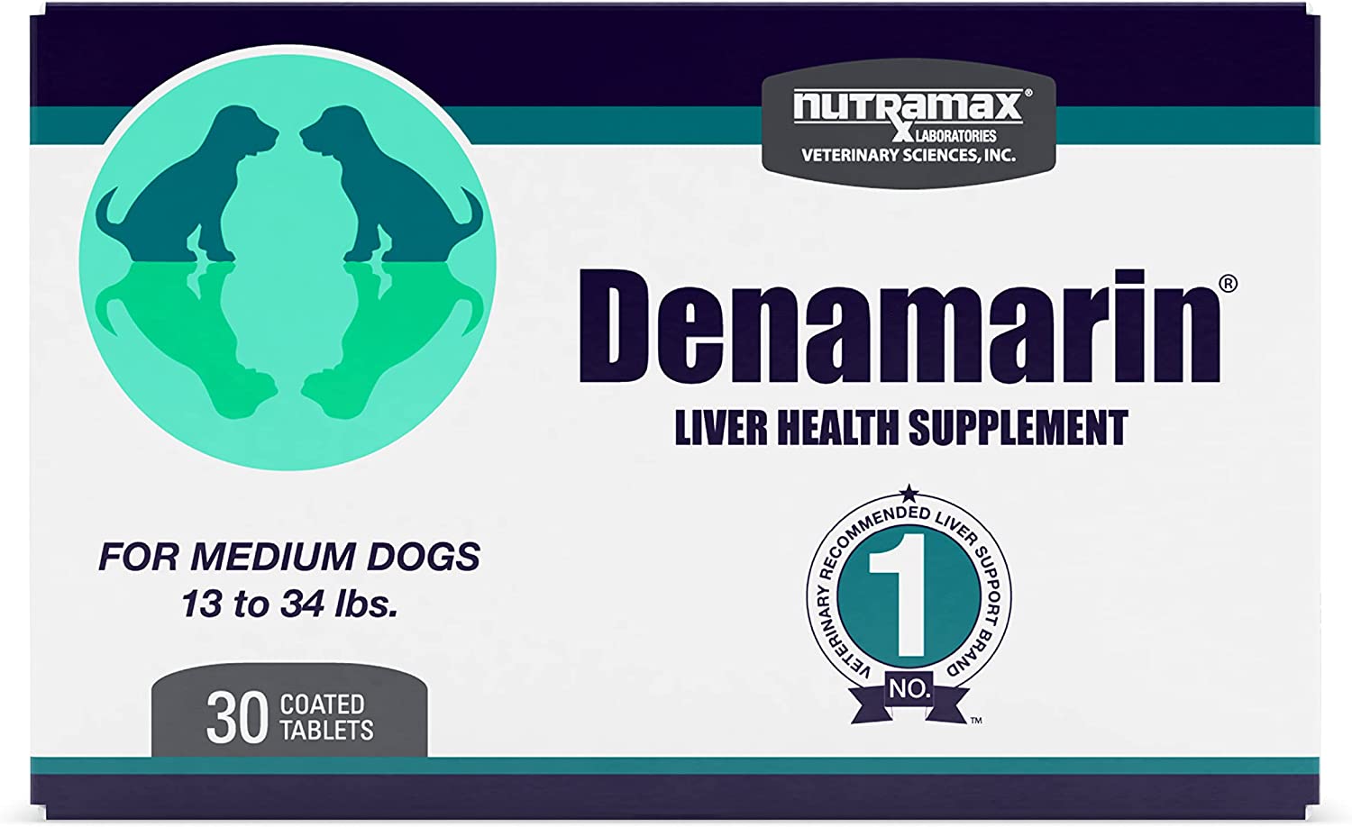 Nutramax Denamarin Liver Health Supplement for Medium Dogs With S