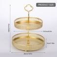 thumbnail image 2 of Iron Two Tiers Rack for Countertop Fruit and Snacks Storage Space Saving Double Layer Storage Tray for Kitchen Use, 2 of 8
