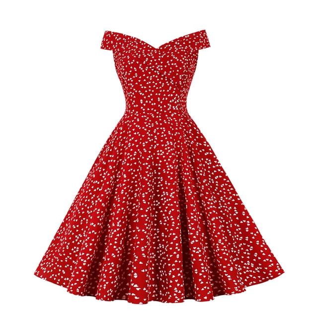 Vestidos Para Mujer Vestidos de Regreso A Casa Estampado Floral en La Playa Fuera Del Hombro Vestido de Columpio Hasta La Rodilla Odeerbi ODB154320