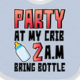 thumbnail image 4 of Inktastic Party at My Crib 2 A.m. Bring Bottle Baby Humor Boys or Girls Baby Bib, 4 of 4