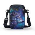 thumbnail image 2 of HELLHERO Rainbow Wolf Pattern 2 Layers Shoulder Bags 2 Zippers for Outdoor Travel, 2 of 7