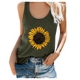thumbnail image 3 of Follure Sleeveless Tank Tops for Women Plus Size Summer Sunflower Print Round Neck T-shirt Top, 3 of 5