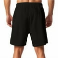 thumbnail image 4 of Mens Corduroy Shorts Elastic Waist Drawstring Casual Summer Beach Lounge Short Black XXL, 4 of 5