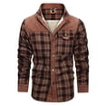 thumbnail image 5 of Fexilor Men's Corduroy Plaid Sherpa Lined Flannel Shirt Jacket Fleece Coat,Size XL, 5 of 8