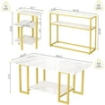 thumbnail image 2 of Cvortll Mid-Century Coffee Table Set of 3, Faux Marble Coffee Table And End Table Sets, 2 of 5