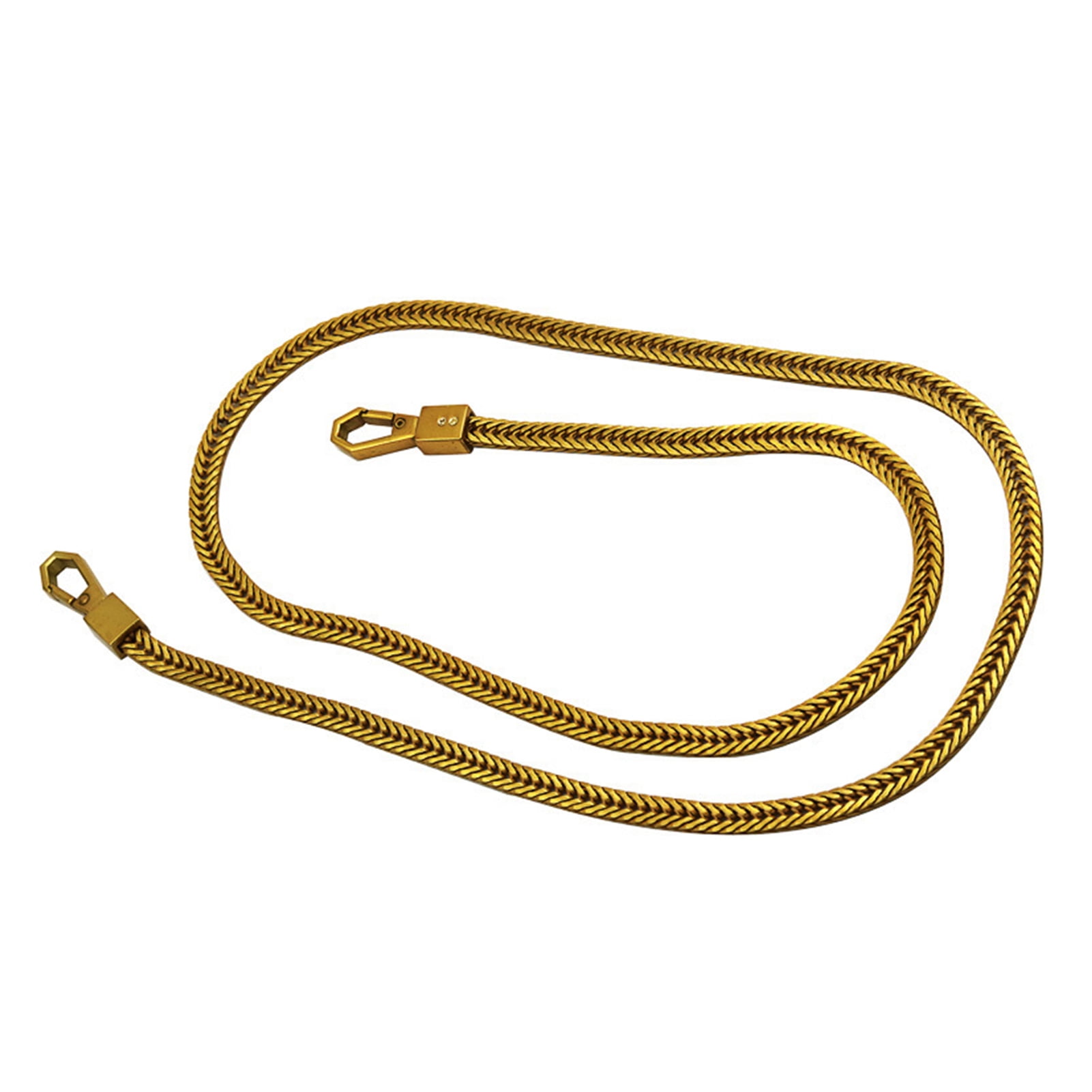 Rygai Bag Shoulder Strap Long Snap Hook Clip Black/Golden/Silver Metal Bag Accessories Crossbody Bag Handbag Snake Bone Chain for Daily,Antique Gold