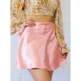 thumbnail image 3 of Biezeib Women's Satin Mini Skirt Slim Fit A-Line Back Zip Up Solid Color Short Skirt for Party Club, 3 of 6