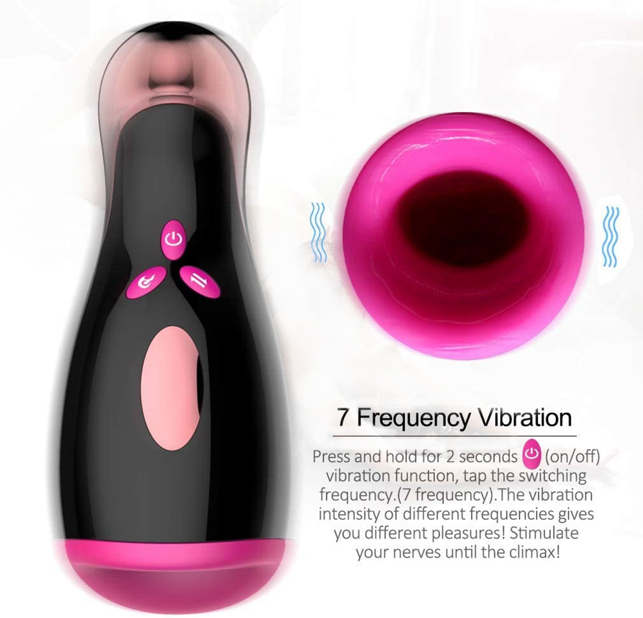 FESXTY Automatic Male Masturbator Cup, Adult Male Sex Toy Men, Black &  Purple