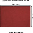 thumbnail image 5 of Cloth Placemats Set of 4, Cotton Linen Blend Machine Washable Double Layered Place Mats, Heat Resistant Placemats Wrinkle Free Thick Fabric Dining Table Mats for Indoors & Outdoors, 5 of 8