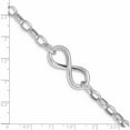 thumbnail image 3 of Sterling Silver Rhodium Plated Polished Infinity Link Bracelet (7.5 X 12.68) Made In Italy -Jewelry By Sweet Pea, 3 of 6