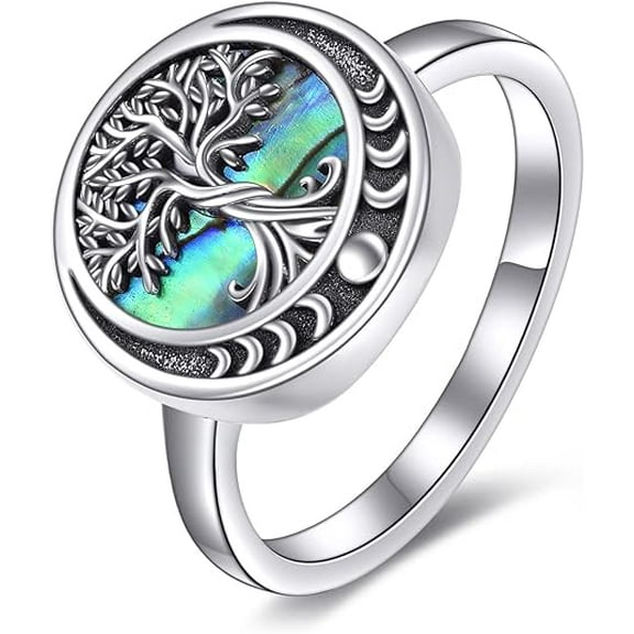 JEABZEL ‌Tree of Life Ring - 925 Sterling Silver Celtic Knot Family Jewelry Gift for Women