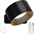 thumbnail image 1 of yusuiyi Lumières de Suède Lampes Murales Rechargeables Télécommande Dimmable Rotation 360°, 1 of 10