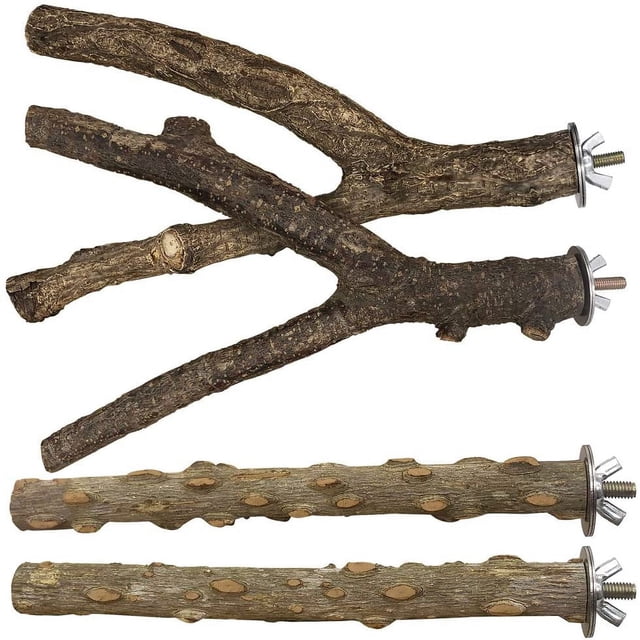 4 Uds. De soporte de madera Natural, jaula para pájaros de juguete para periquitos, accesorio para suministros para loros Zhivalor HMYH281