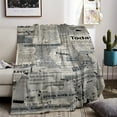 thumbnail image 3 of Soft Vintage Newspaper Print Flannel Throw Blanket - Cozy & Lightweight, Perfect for Couch, Bed, Office, and Living Room Decor - Versatile All-Season Gift for Family and Friends, 3 of 6